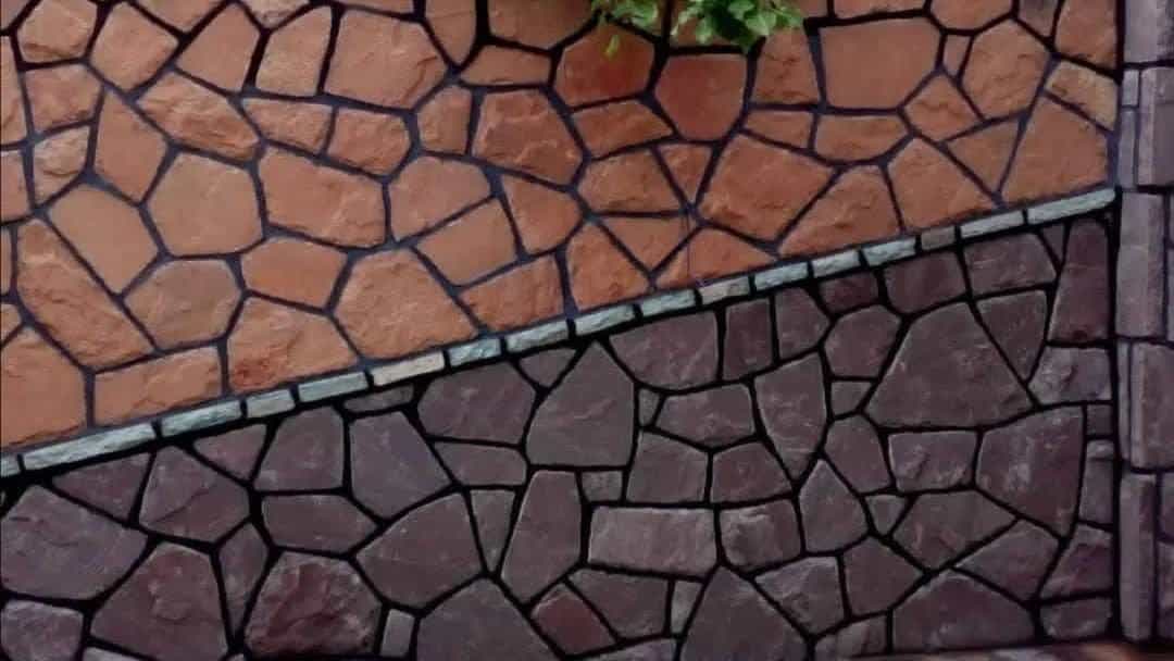 اجرای سنگ دیوار چکشی و نصب درپوش سنگ لاشه محوطه‌سازی